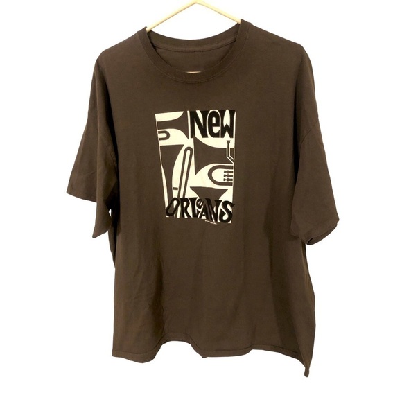 New Orleans Dark Gray- Eccentric White Jazz Graphic Comfortable T-Shirt XXL - Picture 1 of 8